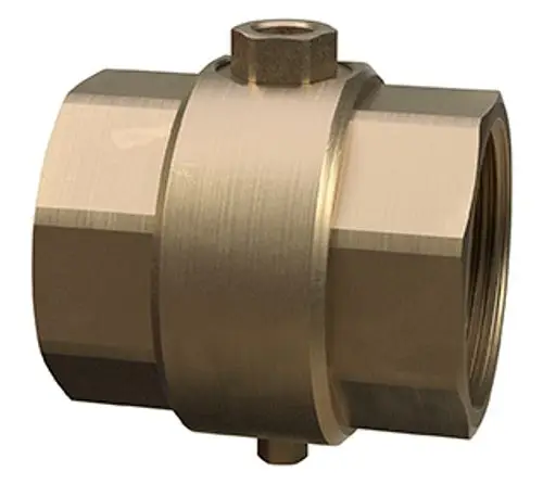 Ein Smart-Control-Regelventil aus Metall mit einem zylindrischen Körper und zwei Anschlussgewinden, das zur Regelung von Flüssigkeitsströmen in Heizungsanlagen dient.